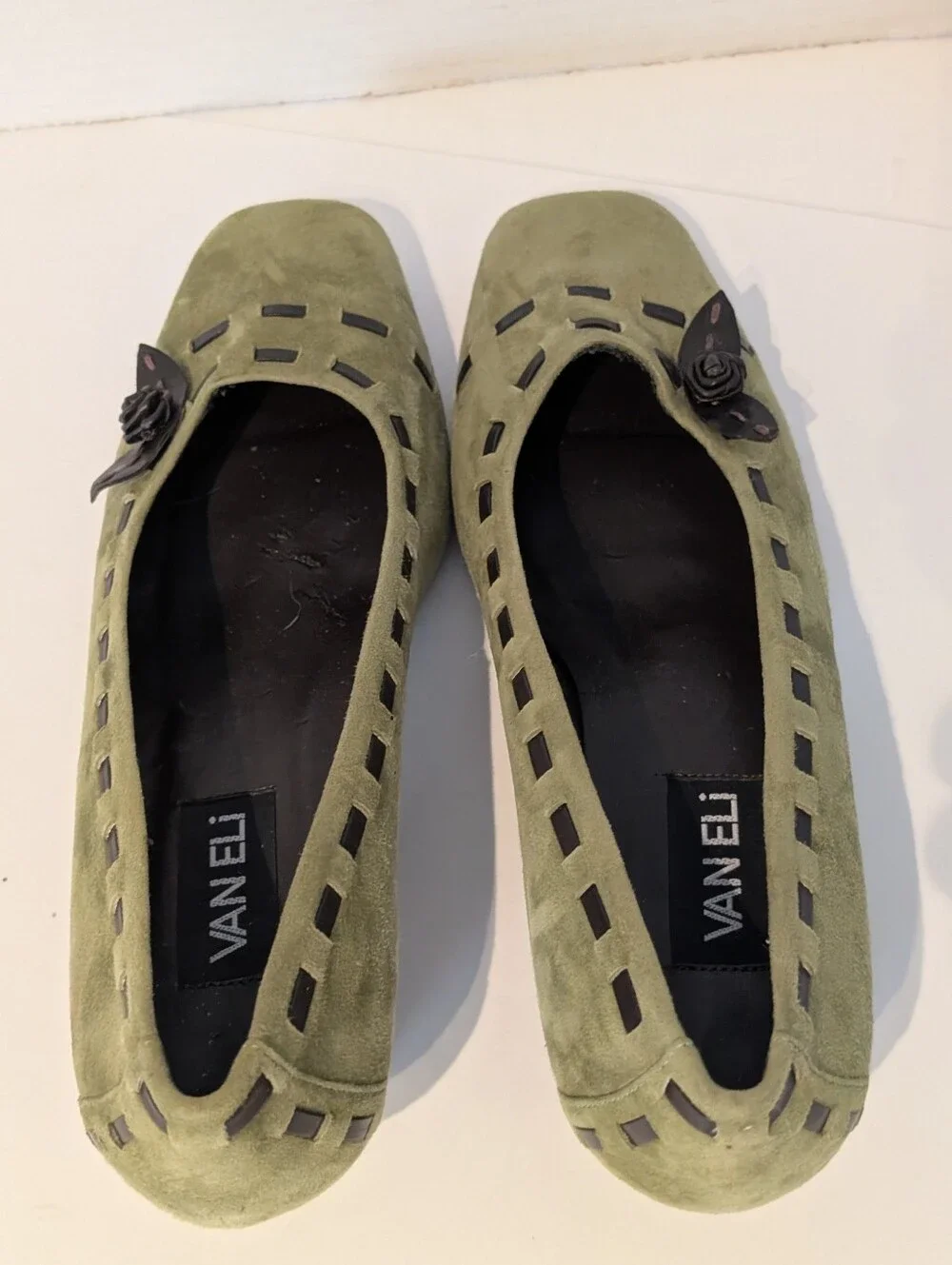 Van Eli Green Suede Pumps Sz. 10M